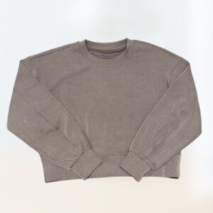 Lululemon Ribbed Softstreme Perfectly Oversized Cropped Crew Espresso Women's 2